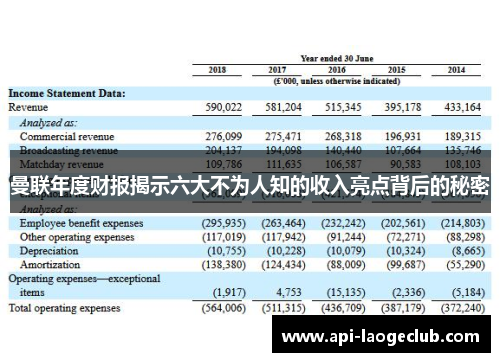 曼联年度财报揭示六大不为人知的收入亮点背后的秘密
