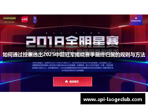 如何通过投票选出2025中超冠军揭晓赛季最终归属的规则与方法